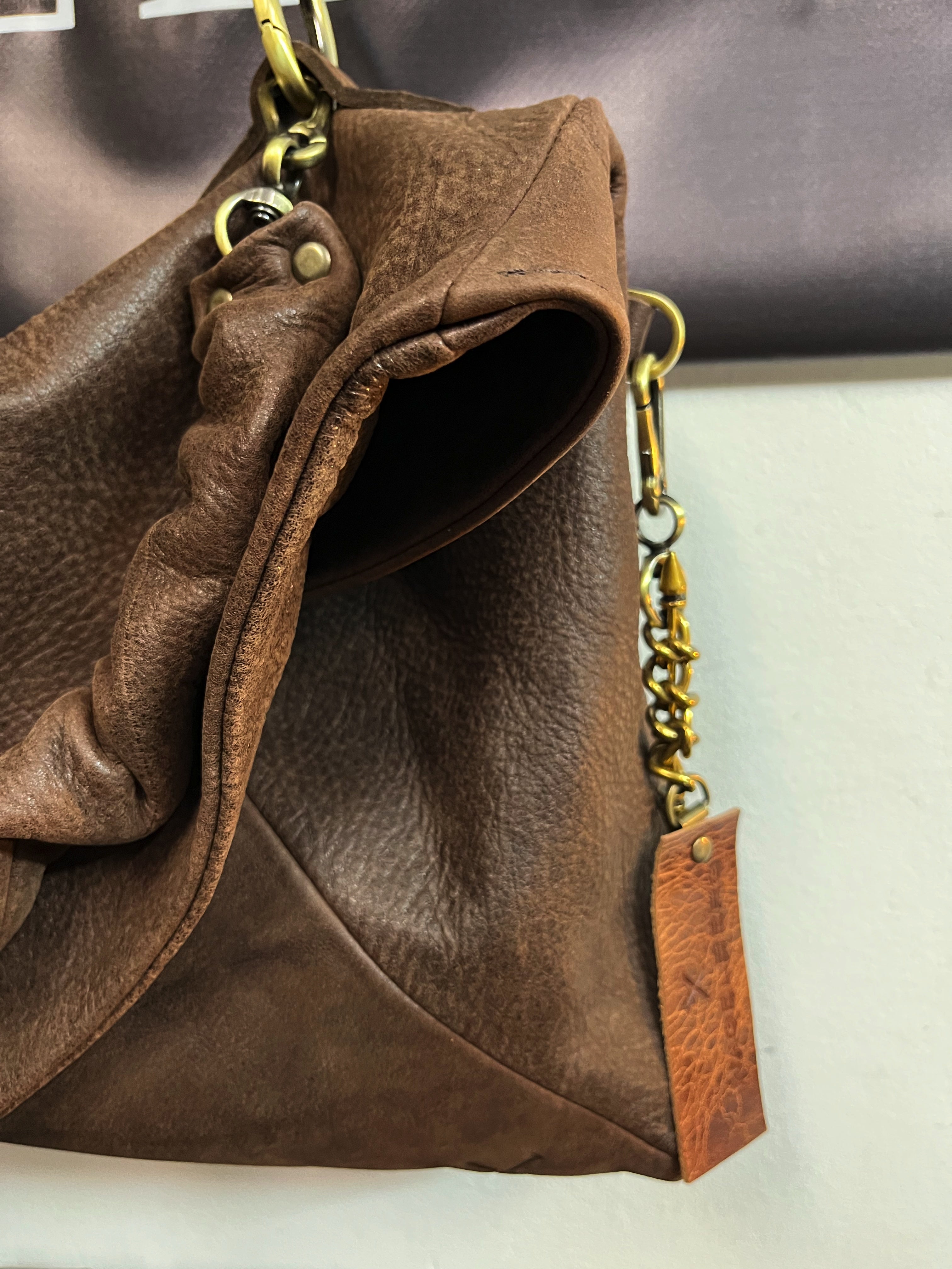 ליז | תיק צד מעור | חום שוקולד