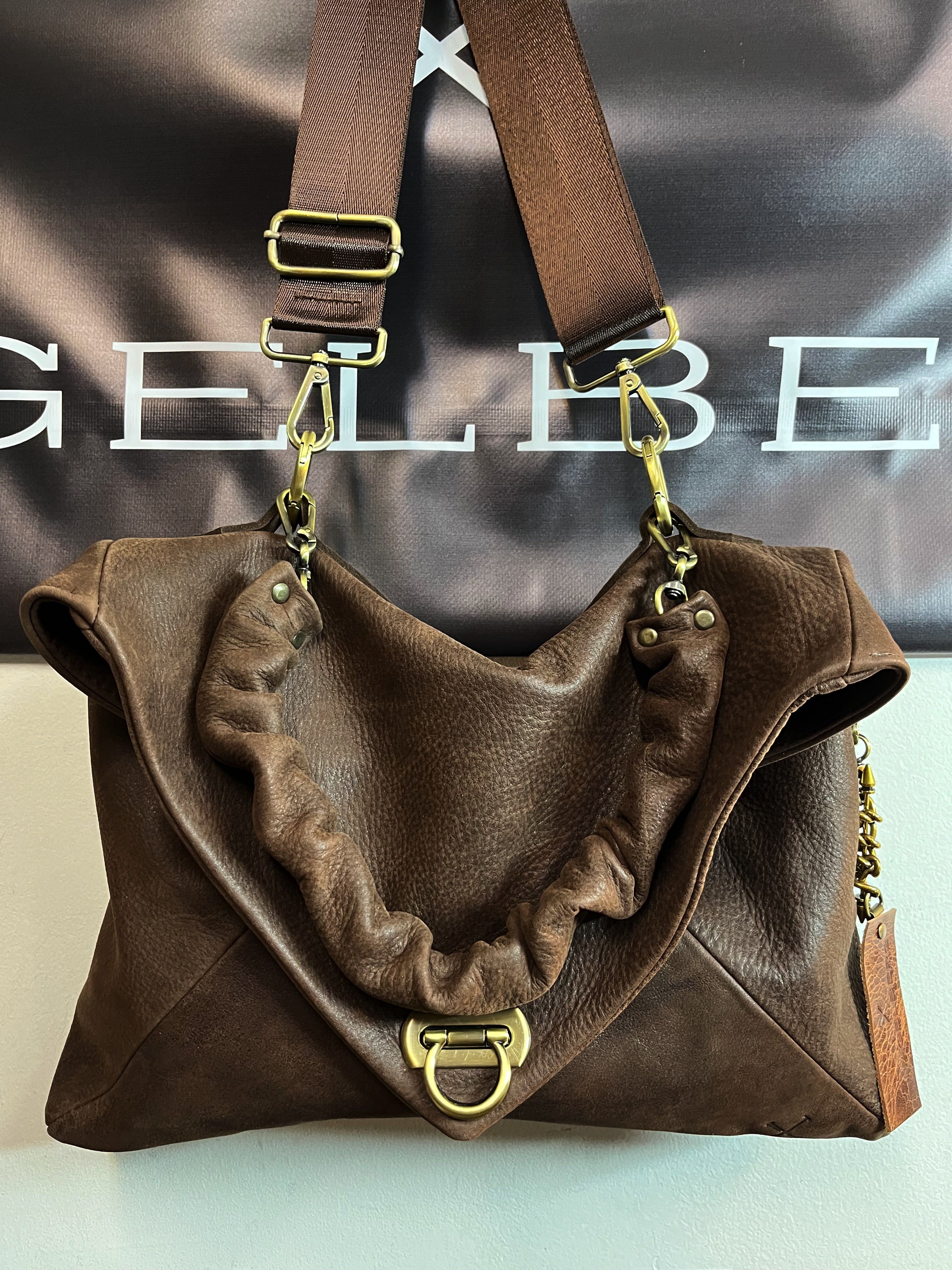 ליז | תיק צד מעור | חום שוקולד