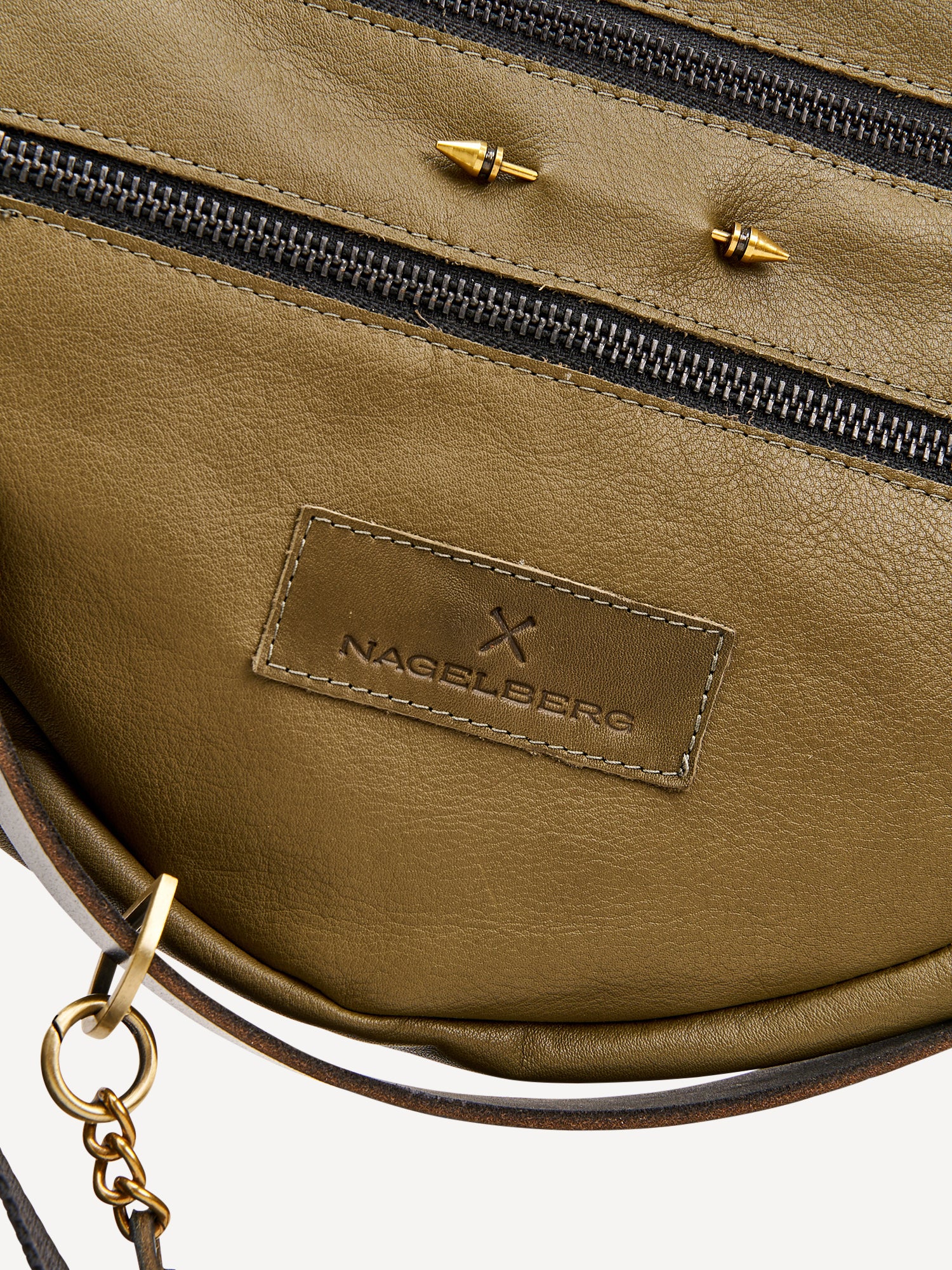 רותי | תיק צד פאוץ' מעור נאפה | זית