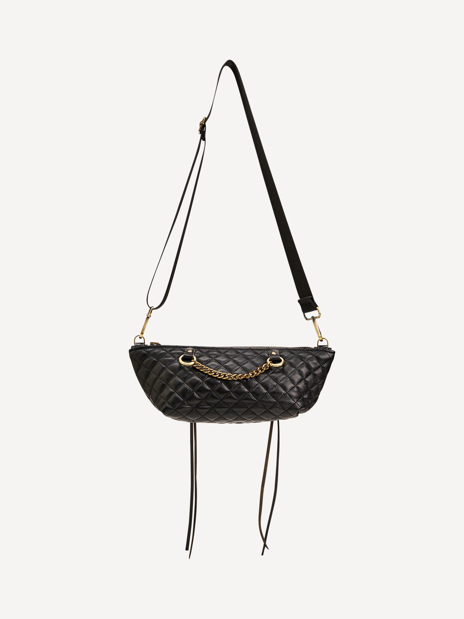 נינה | תיק צד מעור נאפה | שחור קווילט