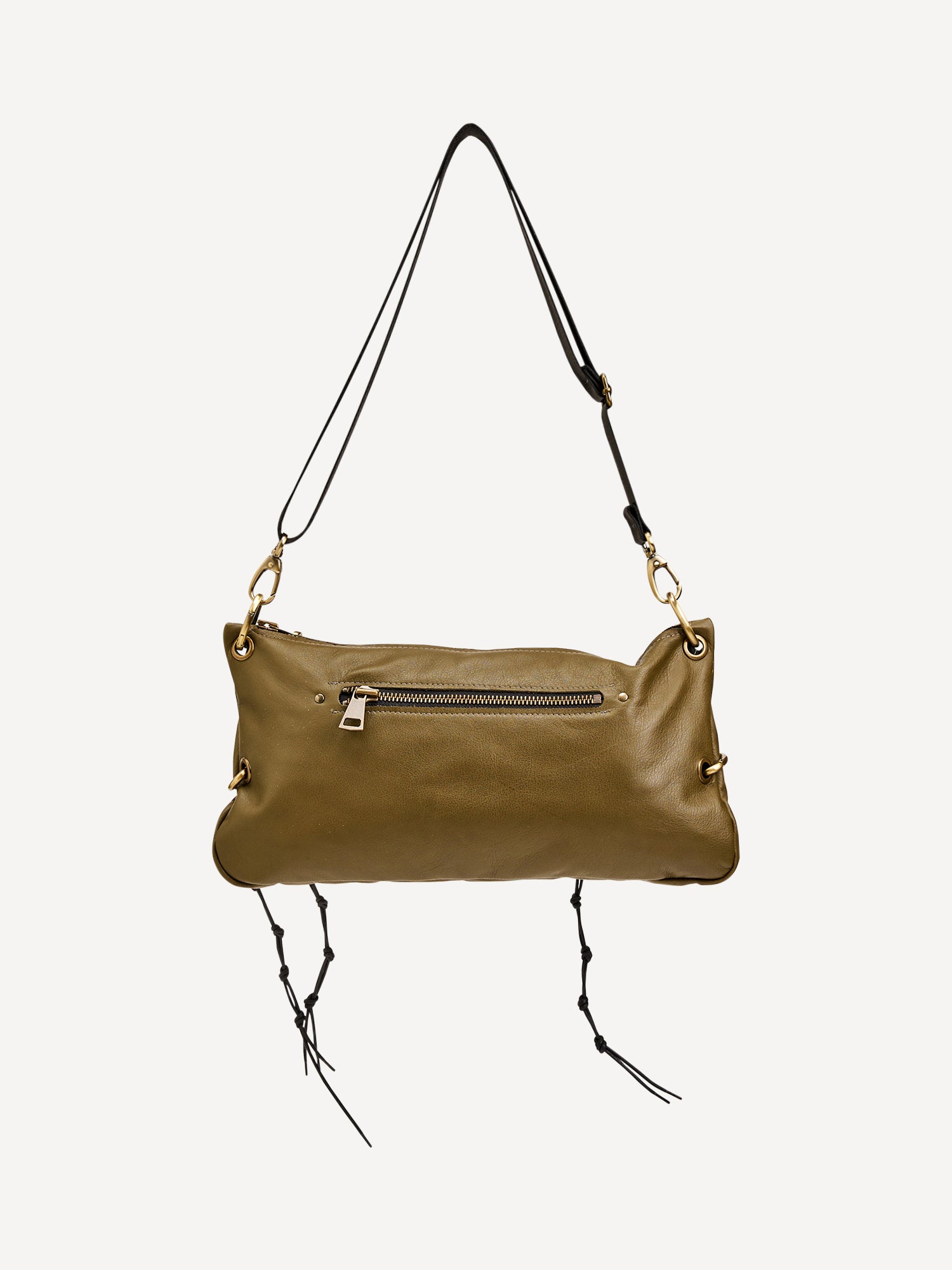 אילונה | תיק צד עם כיסים חיצוניים | נאפה זית