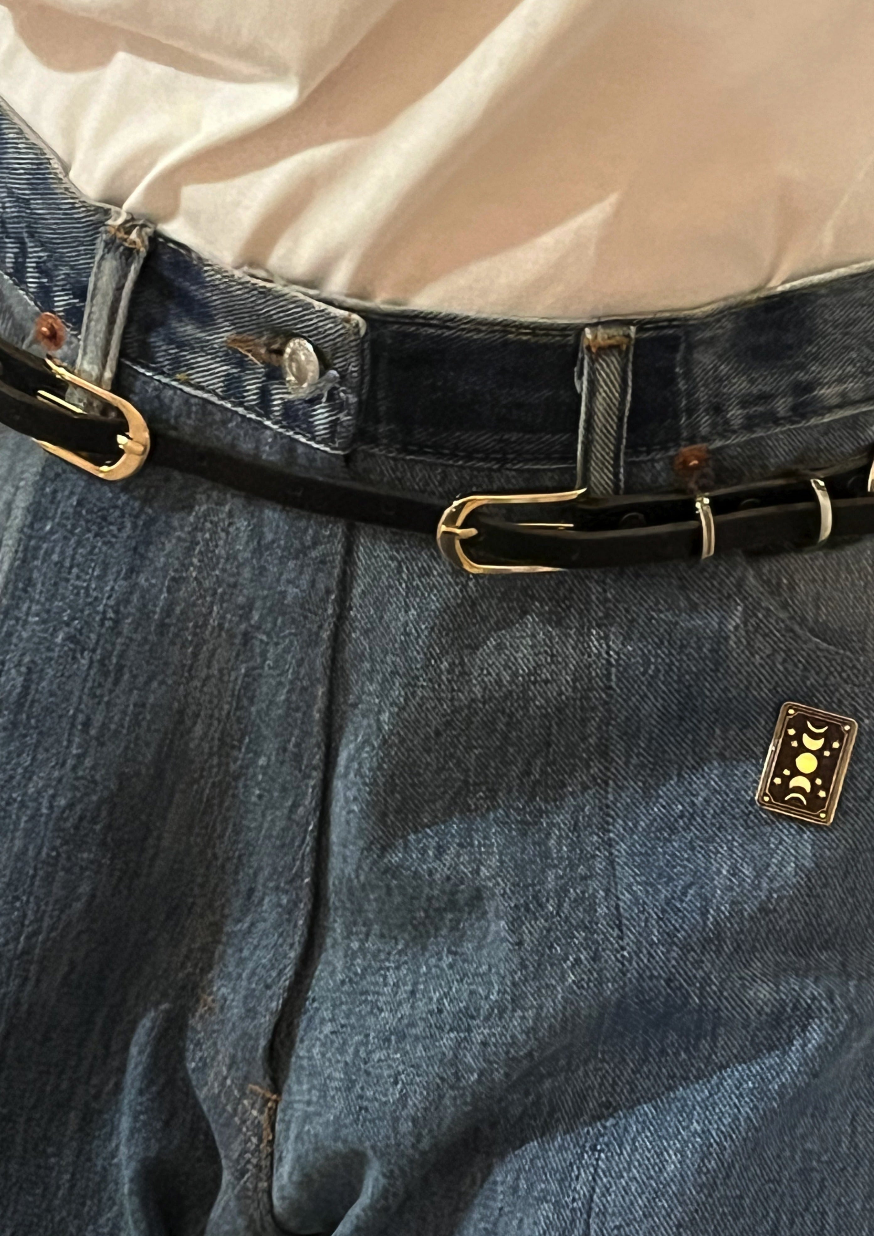 חגורת אבזם כפול | שחור