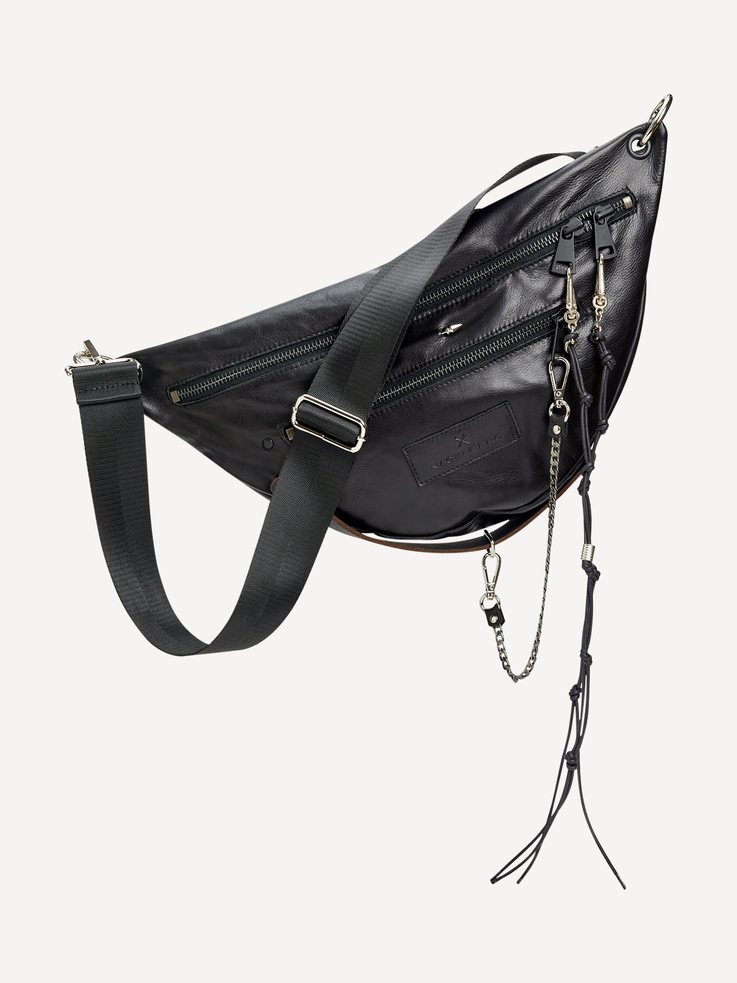 רותי | תיק צד פאוץ' מעור נאפה | שחור